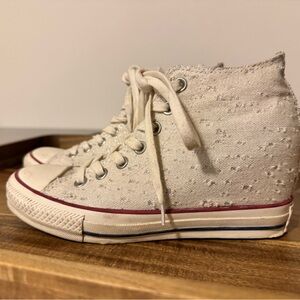 Women's Cream Wedge Sneakers